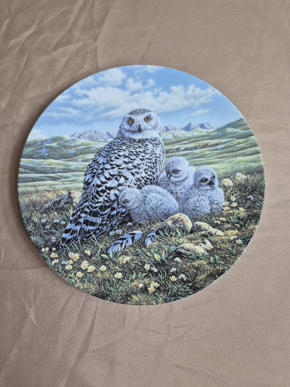 Vintage Knowles Collector Plate "Arctic Spring: Snowy Owls" by Jim Beaudoin